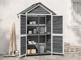 Garden Tool Shed Grey 89x52,5x175 cm Solid Wood Pine 172244