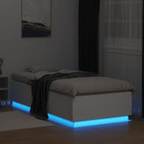 ZNTS Bed Frame with LED without Mattress White 100x200 cm 3209625