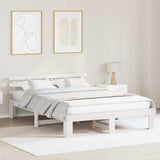 Bed Frame with Headboard White 150 x 200 cm Solid Pine Wood 872606