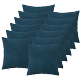 Cushion Cover 12 pcs HEERLEN Blue 50 x 50 cm Velvet 910785