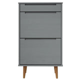 Shoe Cabinet MOLDE Grey 59,5x35x103 cm Solid Wood Pine 350527