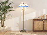 Tiffany-Style Floor Lamp with Handcrafted Stained Glass Shade, 152cm Tall Vintage Standing Lamp with T3398P425136