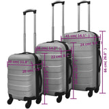 Three Piece Hardcase Trolley Set Silver 45.5/55/66 cm 91142