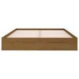 Bed Frame without Mattress Honey Brown Solid Wood 135x190 cm Double 820080