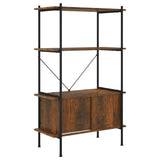 4-Tier Shelving Unit with Cabinet 80x40x130 cm Steel and Engineered Wood 336354