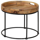Coffee Table Solid Mange Wood and Steel 50x40 cm 246672
