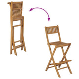 43806 Folding Outdoor Bar Stools 2 pcs Solid Teak Wood
