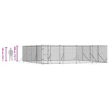 Outdoor Dog Kennel Silver 8x8x2 m Galvanised Steel 3190464