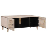 Coffee Table with Door Beige 100 x 54 x 40 cm Solid Acacia wood 4018128