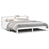 Bed Frame with Headboard without Mattress White 180x200 cm Super King 3306054