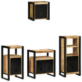 Bathroom Furniture Set with Shelf 4 pcs Brown Solid Mango Wood 3305650