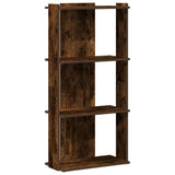 Bookcase 3-Tier Smoked Oak 60x30x120 cm Engineered Wood 860269