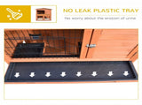 Rabbit Hutch Outdoor Guinea Pig Hutch 2-Tier Bunny Cage with No-Leak Tray 100.5 x 55 x 101 cm T3398P547956