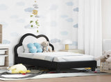 Toddler Bed Frame with Headboard Black 70 x 140 cm PU 42011172
