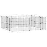 44-Panel Pet Cage with Door Black 35x35 cm Steel 3114046
