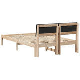 Bed frame Brown and black 120 x 190 cm Solid pine wood 878696
