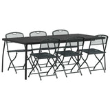 Outdoor Furniture Set Folding 7 pcs Anthracite Iron and Steel 3422899