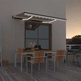 Manual Retractable Awning with LED 350x250 cm Cream 3069082