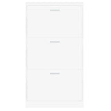 Shoe Cabinet White 59x17x108 cm Engineered Wood 342526