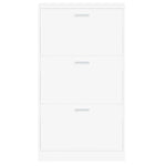 Shoe Cabinet White 59x17x108 cm Engineered Wood 342526