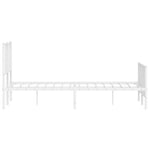 ZNTS Metal Bed Frame with Headboard and Footboard White 140x190 cm 374504