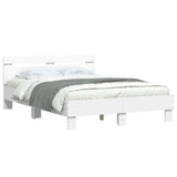 Bed Frame with LED without Mattress White 120x190 cm Small Double 3207574