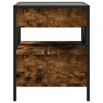 ZNTS Bedside Table with Infinity LED Smoked Oak 40x40x51 cm 3284103