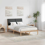 Bed frame Brown and dark grey 120 x 190 cm Solid pine wood 878765