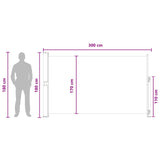Retractable Side Awning Anthracite 300 x 180 cm Polyester 42035308