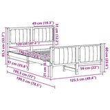 Bed frame Brown and black 120 x 190 cm Solid pine wood 878486
