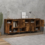 Sideboards 3 pcs Smoked Oak 60x35x70 cm Engineered Wood 3185748