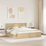 Bed Frame Sonoma Oak 200 x 200 cm Engineered Wood 3408636