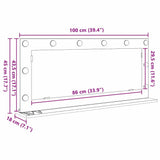 Vanity Mirror Rectangular Grey Sonoma 100 x 45 x 18 cm 868330