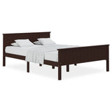 Bed Frame without Mattress Dark Brown Solid Wood Pine 120x200 cm 322197