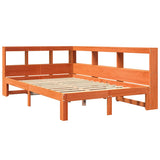 Bookcase Bed without Mattress Wax Brown 120x200 cm Solid Wood Pine 3324387