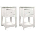 ZNTS Bedside Cabinets 2 pcs White 40x35x61.5 cm Solid Wood Pine 821732