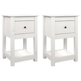 ZNTS Bedside Cabinets 2 pcs White 40x35x61.5 cm Solid Wood Pine 821732