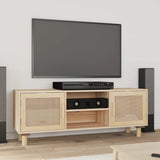 TV Cabinet Brown 105x30x40 cm Solid Wood Pine&Natural Rattan 345617
