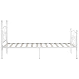 Bed Frame without Mattress with Slatted Base White Metal 90x200 cm 284447
