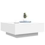 ZNTS Coffee Table with LED Lights White 80x80x31 cm 836588