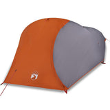 Camping Tent Dome 4-Person Grey and Orange Waterproof 94729