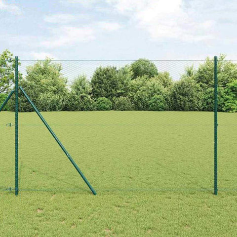 Fence with Posts Green 1.6 x 50 m PVC-coated steel 3352725