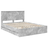 Bed Frame with Drawer Concrete Grey 150 x 200 cm Engineer Wood 3411106