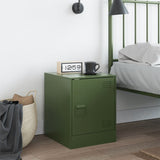 Bedside Cabinet Olive Green 34.5x39x44 cm Steel 841615