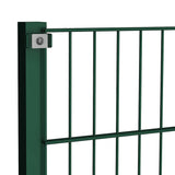Fence Panel with Posts Iron 1557.5x80 cm Green 278612