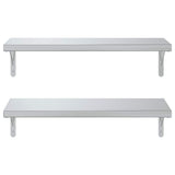 Wall Shelves 2 pcs 75x30 cm Silver Stainless Steel 3214506