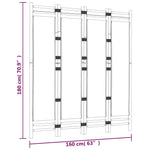Folding 4-Panel Room Divider 160 cm Bamboo and Canvas 350624