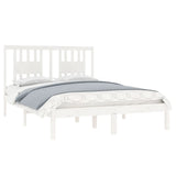 3104044 Bed Frame without Mattress White Solid Wood 140x190 cm