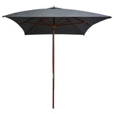 Garden Parasol with Wooden Pole 200x300 cm Anthracite 44513