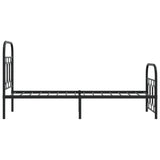 Metal Bed Frame without Mattress with Footboard Black 75x190cm 377125